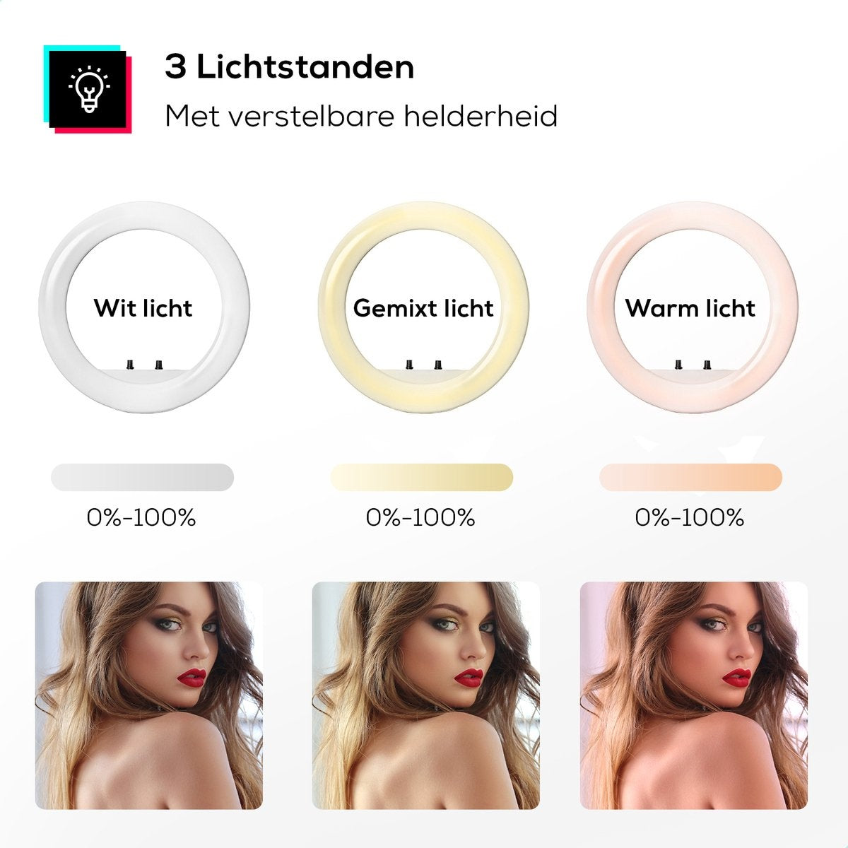 LURK® Ring lamp set PRO 18 inch - Trépied réglable et télécommande - LED - Convient pour smartphone et caméra (d'action)