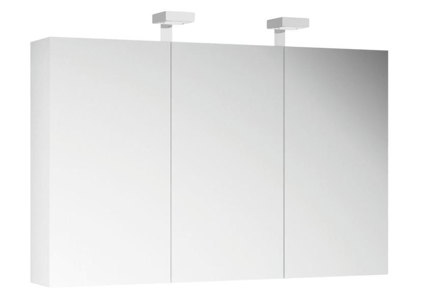 Allibert Armoire de toilette LED 120x70x15 cm - Blanc - Avec miroir intérieur et extérieur et spot LED
