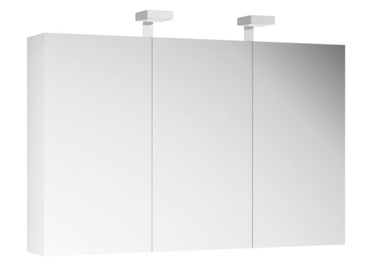 Allibert Armoire de toilette LED 120x70x15 cm - Blanc - Avec miroir intérieur et extérieur et spot LED