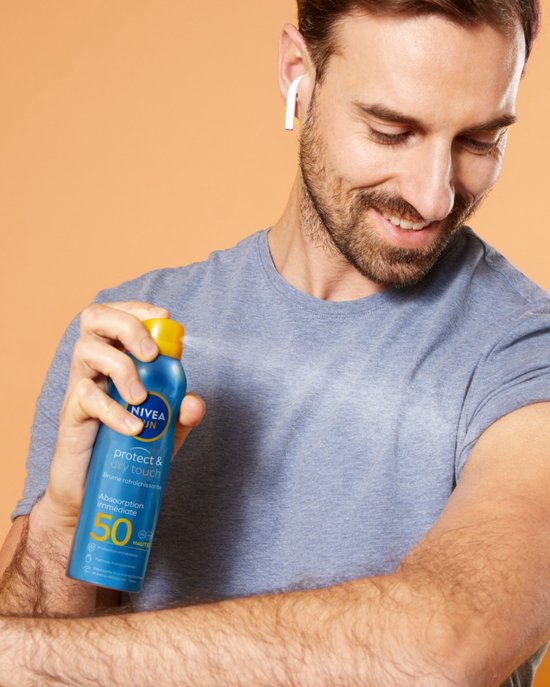 NIVEA SUN Protect & Dry Touch Spray solaire en brume - SPF 50 - Spray solaire pour le sport - Résistant à l'eau - UVA/UVB - 200 ml