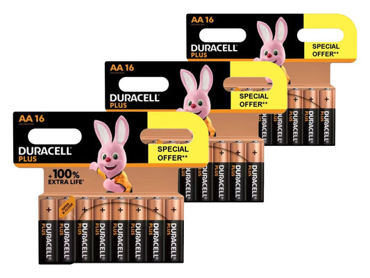Piles alcalines Duracell Plus - AA - 48 pièces - LR6-MN1500