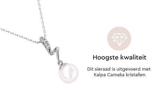 Yolora Collier femme avec pendentif - Perles et cristaux Kalpa Camaka - Argent - Plaqué or blanc 18K - Collier femme argent - Bijoux - Coffret cadeau de luxe - Coffret cadeau - Coffret cadeau exclusif - Bel emballage cadeau