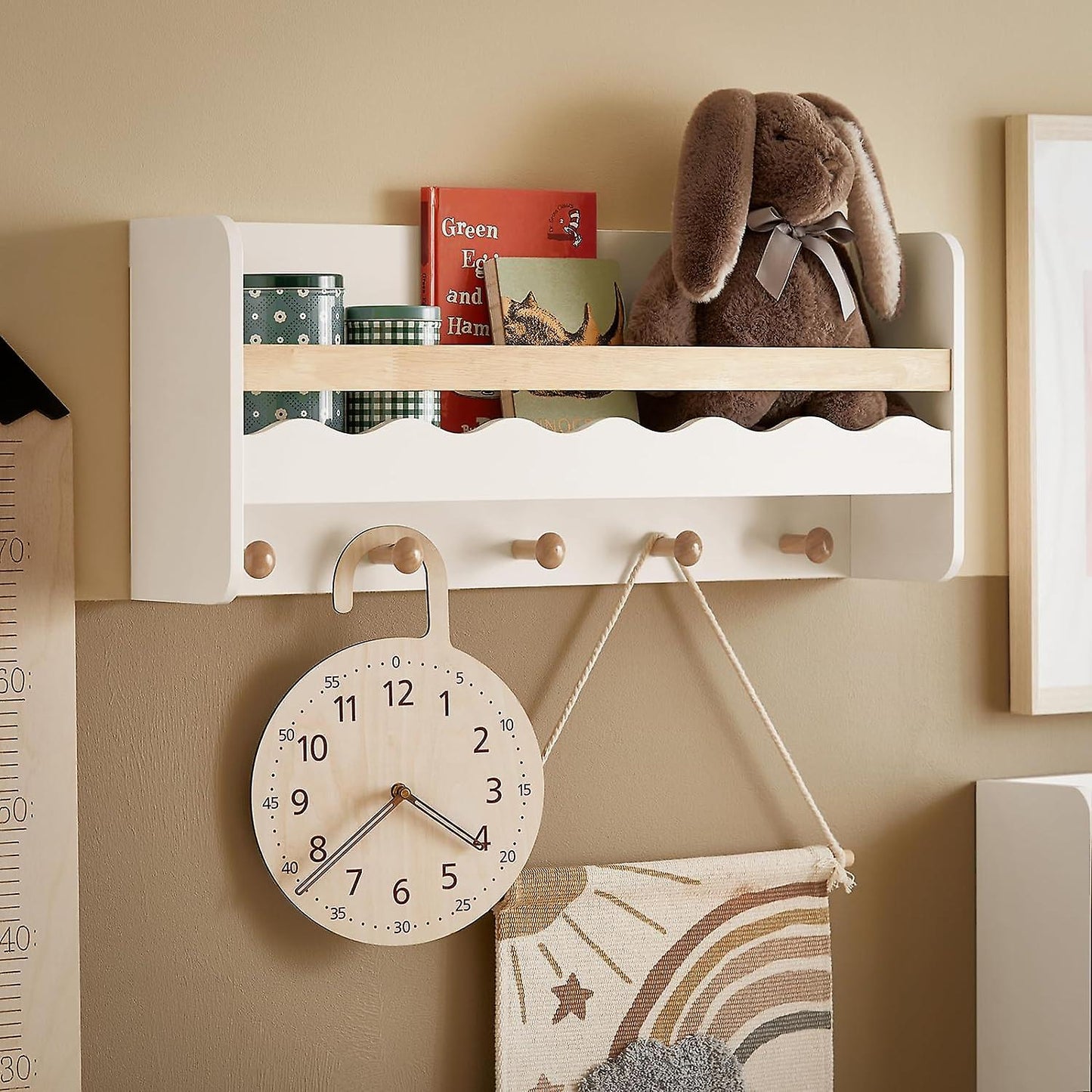 Sobuy Etagère de rangement murale - Blanc - 73x15x30 cm