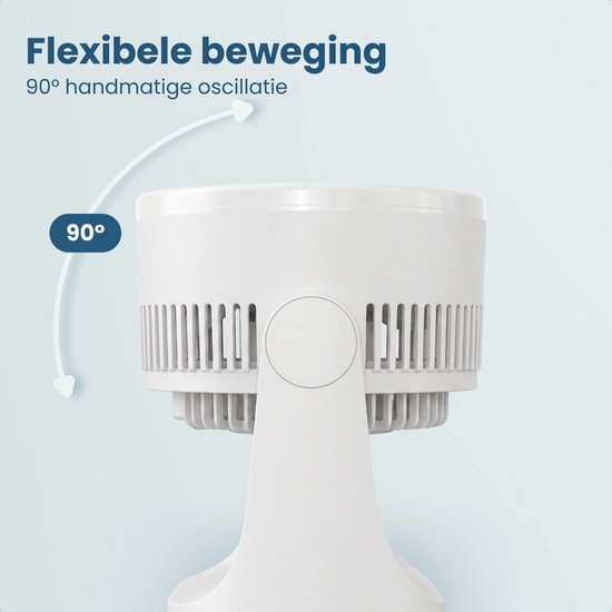 Ventilateur de table Auronic - 3 vitesses - Mini-ventilateur - Ventilateur sur pied - Possibilité de fixation murale - 41 dB - Oscillation à 90° - Portée de 7 mètres - Blanc
