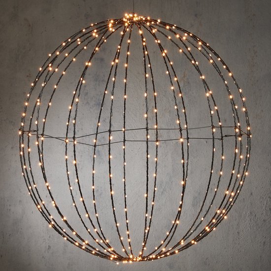 Luca Lighting Christmas Lights Ball with Warm White LED Lights - Ø40 cm - Noir