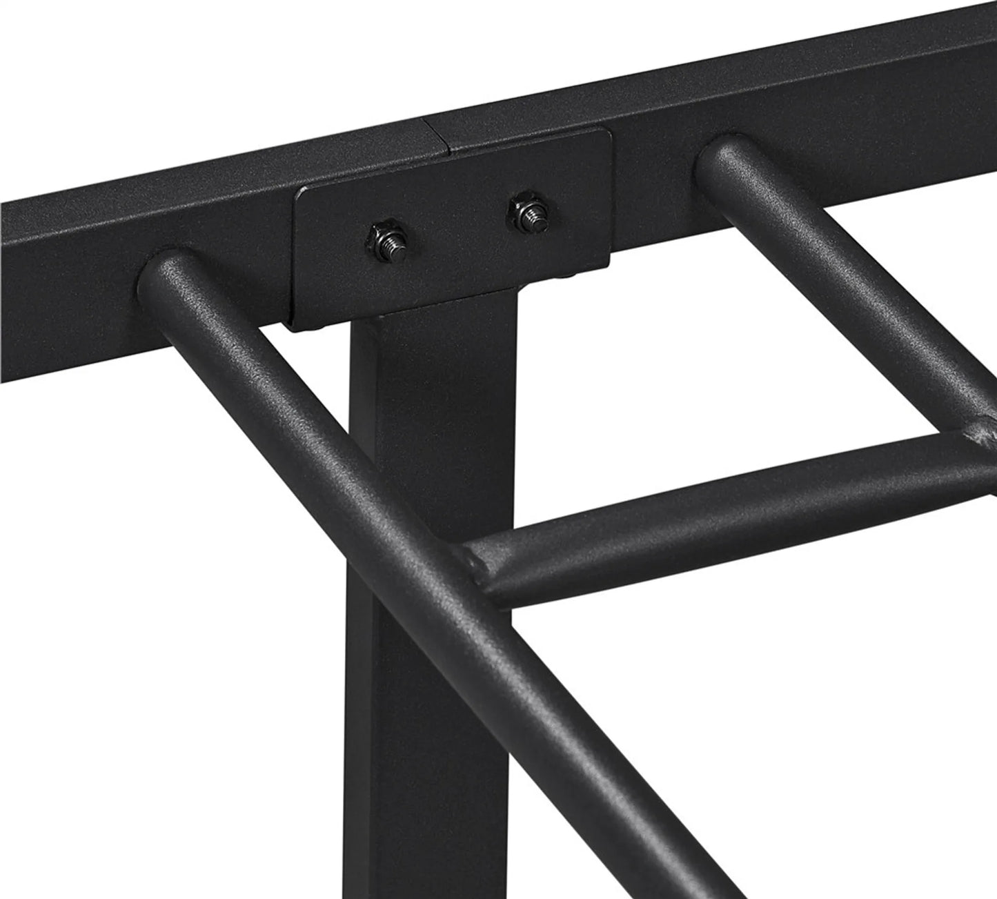Cadre de lit en métal Yaheetech 90 x 200 cm - Noir - 204 kg - Avec tête et pied de lit - Espace de rangement sous le lit de 32 cm