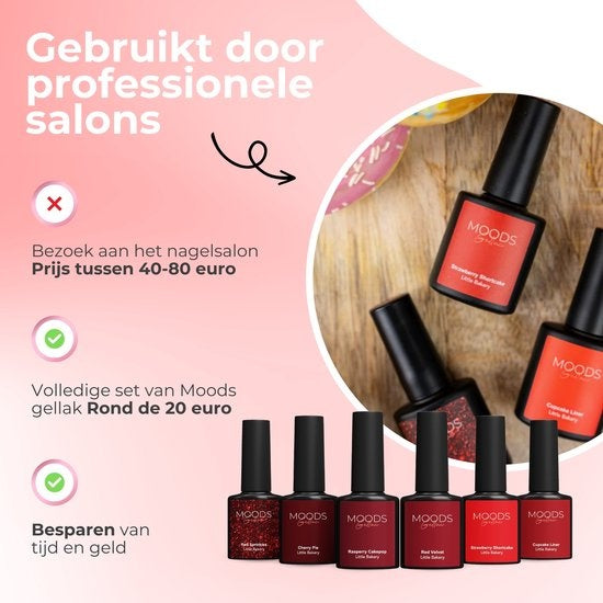 Moods Gellac 6-Piece Set - Gel Nail Polish - 8ML - Little Bakery Edition - Nails - Gel Polish Starter Pack - Chic Colours