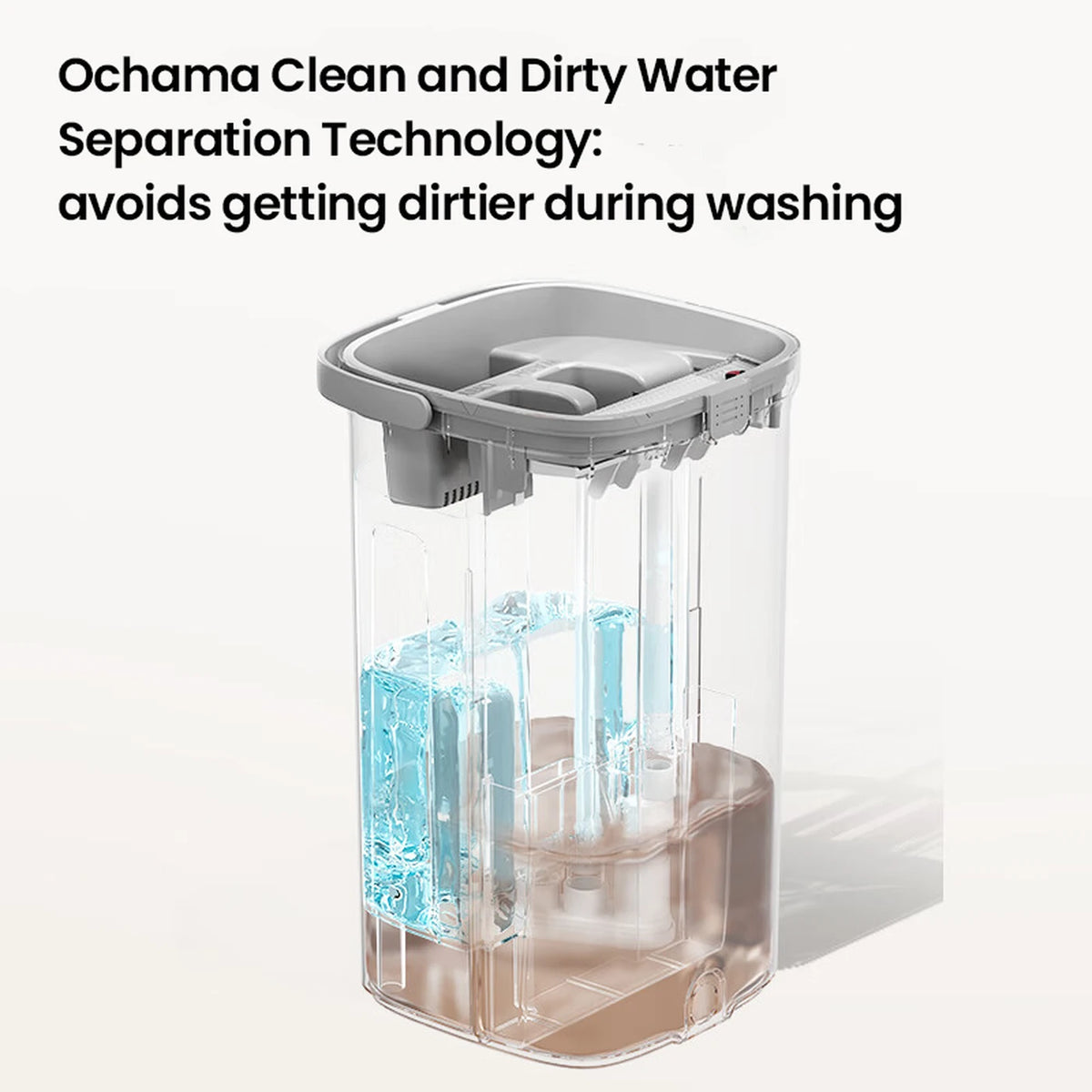 Ochama S20 : balai à franges plat et seau - Séparation de l'eau propre et de l'eau sale - Nettoyage puissant - Nettoyage efficace