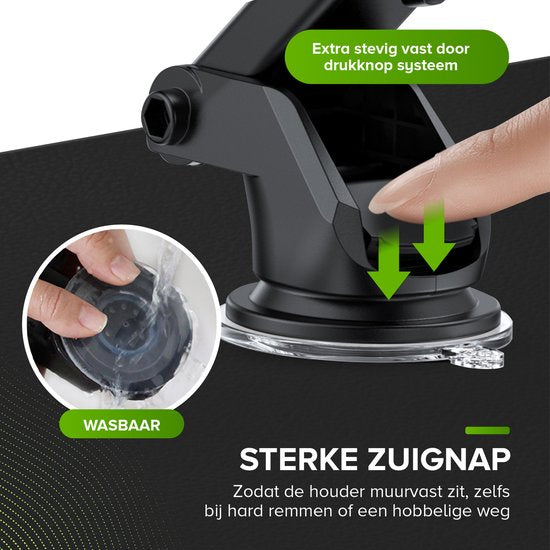 Support de téléphone iSetchi - Voiture - Ventouse extra-forte - 3 en 1 - Noir