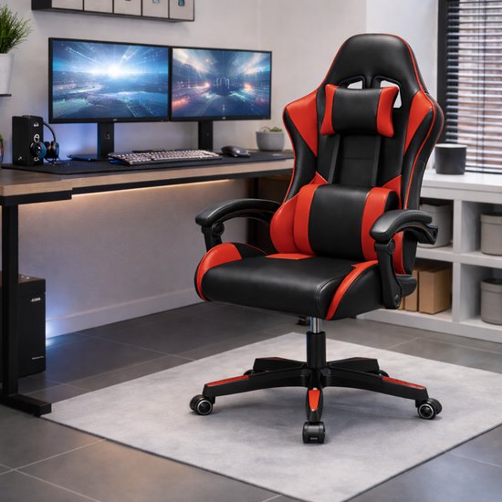 Bayt Gaming chair - Chaise gaming - Chaise gamer confort - Noir et rouge