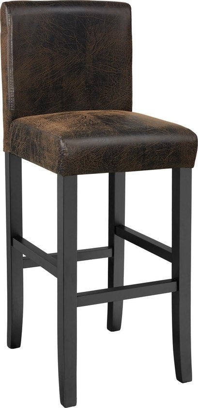 tectake - 2 Tabourets de bar en simili cuir marron vieilli - 403584
