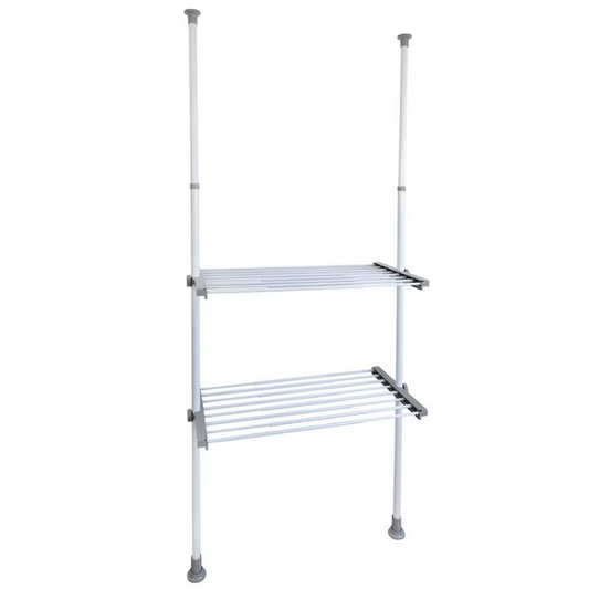Système de penderie télescopique Wenko Herkules Twin, blanc - 73-120 x 165-300 cm