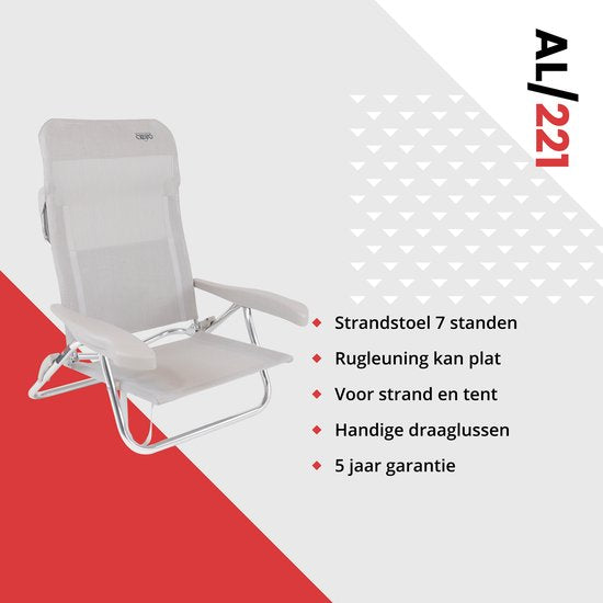 Crespo - Chaise de plage - AL/221 - Gris clair