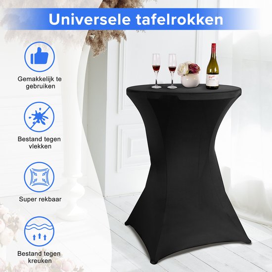 Saaf Ensemble jupe bartable - 2 pièces - ∅80-85 x 110cm - Housse bartable - Lavable et élastique - Noir