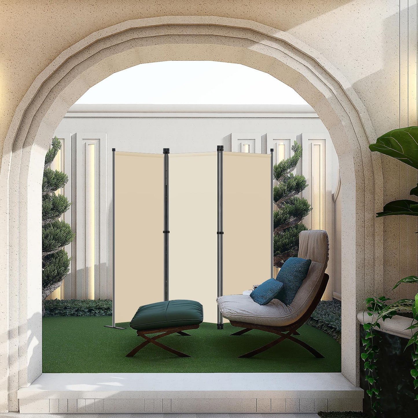 Angel Living Paravent - 3 Panneaux - 168 x 165 cm - Beige