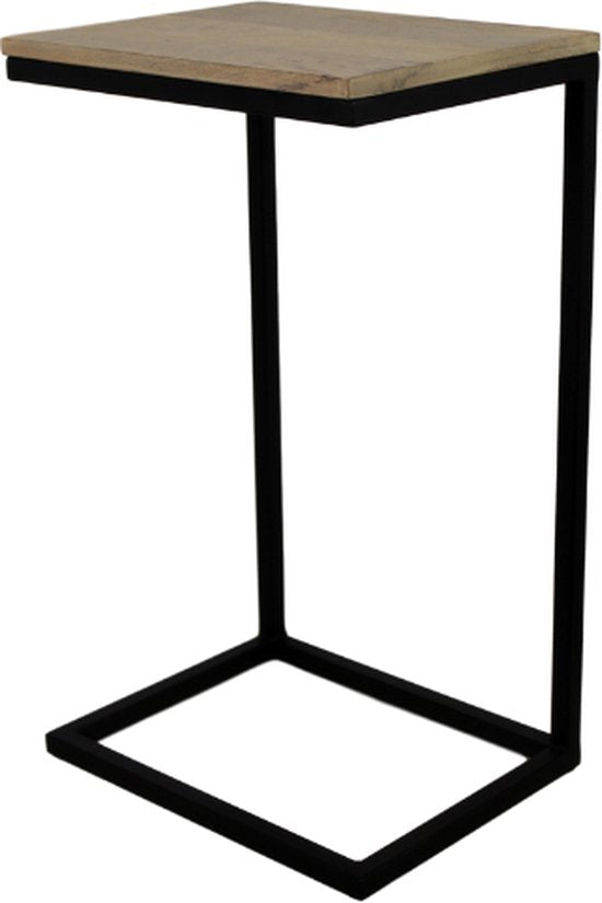 Collection HSM Table d'appoint Read - naturel/noir - bois de manguier/fer