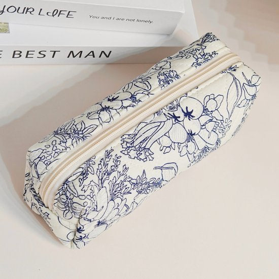 Skycases Travel Essentials - Trousse de maquillage 3 pièces - Coton écologique - Organisateurs floraux matelassés - Spacieuse, durable et idéale pour les voyages