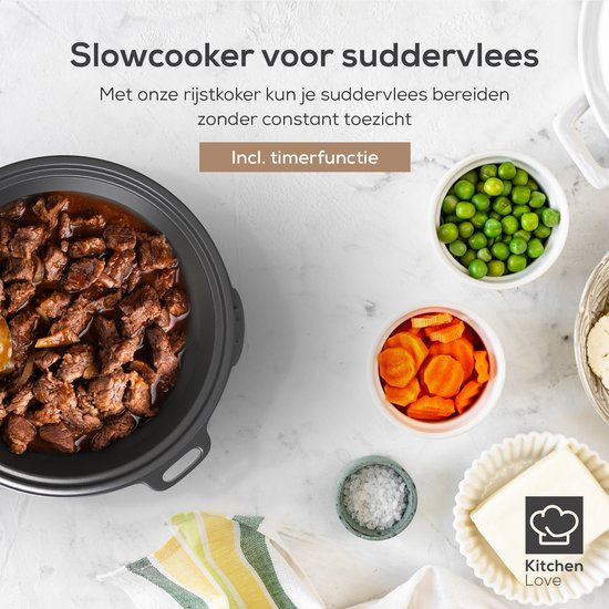 KitchenLove Rice Cooker with Steamer 1.8L - Cuiseur de riz - Fonction de réchauffage - 3 à 8 personnes - Acier inoxydable noir
