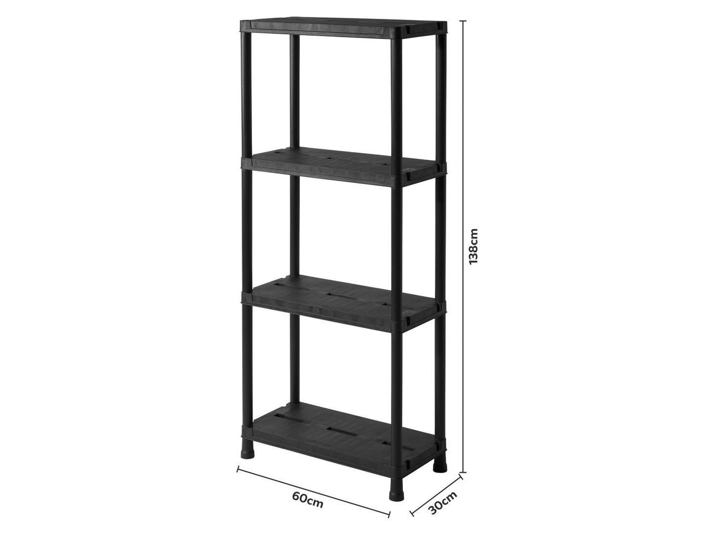 Armoire ouverte Livarno - 60 x 138 x 30 cm - Noir - Capacité de charge : 125 kg