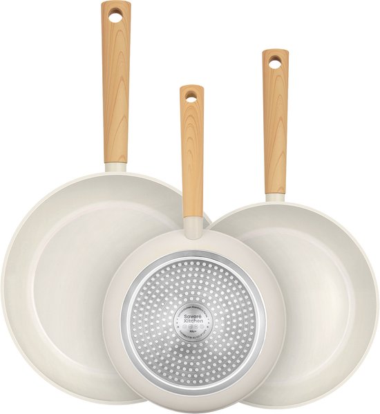 Savoré Kitchen Poêles Ø20, 24 & 28 cm - Induction - Sans PFAS - Poêle en céramique - Set de poêles - Poêles - Poêles - Poêles