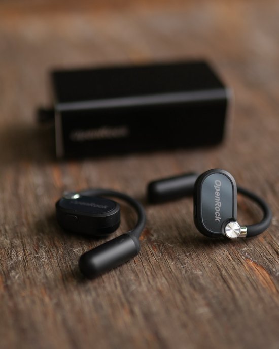 OpenRock - X Black - Casque sans fil à oreilles ouvertes - Écouteurs - Bluetooth - Grande autonomie - Réduction du bruit - sans fil - Technologie TubeBass™
