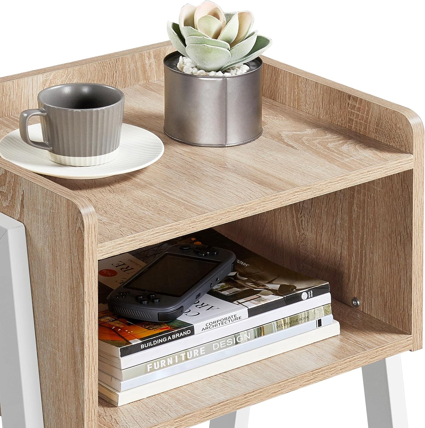 Table de chevet industrielle Yaheetech - Bois vintage - Compartiment ouvert - 46 x 35 x 52,5 cm