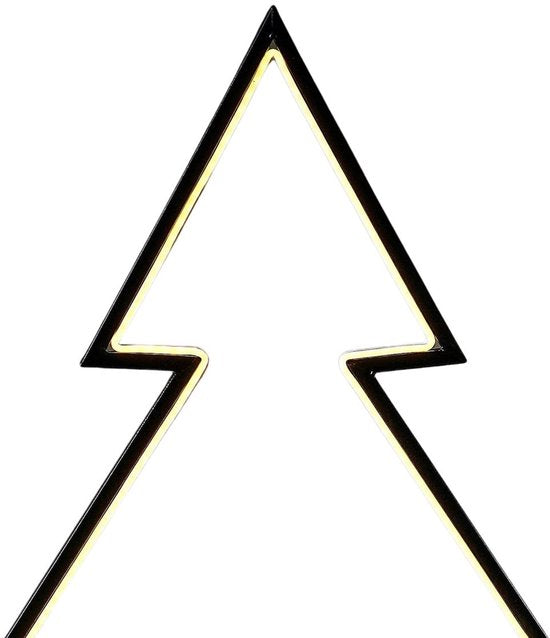 Luca Lighting Garden d'Light - Tige décorative pour sapin de Noël d'extérieur - Décoration de Noël d'extérieur avec lumières LED blanc chaud - Décoration de Noël avec minuterie et 8 modes d'éclairage - Guirlande lumineuse - L 72 x H 100 cm - Noir