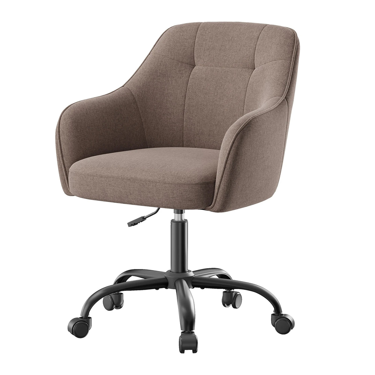Chaise de bureau ergonomique Ochama - Réglable et pivotante - Tissu respirant - 64 x 64 x 78-88 cm - Marron