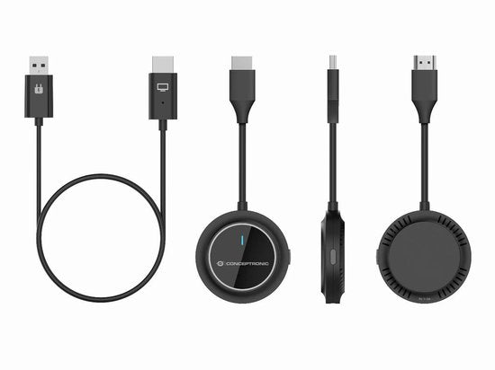 Conceptronic ATHERIC02B - Adaptateur d'écran sans fil - Kit d'extension HDMI sans fil 1080p - HDMI/USB - Dongle Full HD