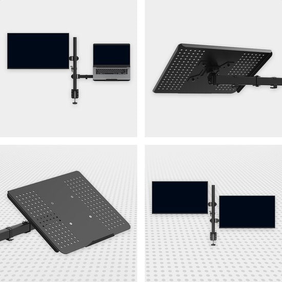 Auronic Monitor Arm - 2 écrans - 13 à 27 pouces - réglable - acier - noir