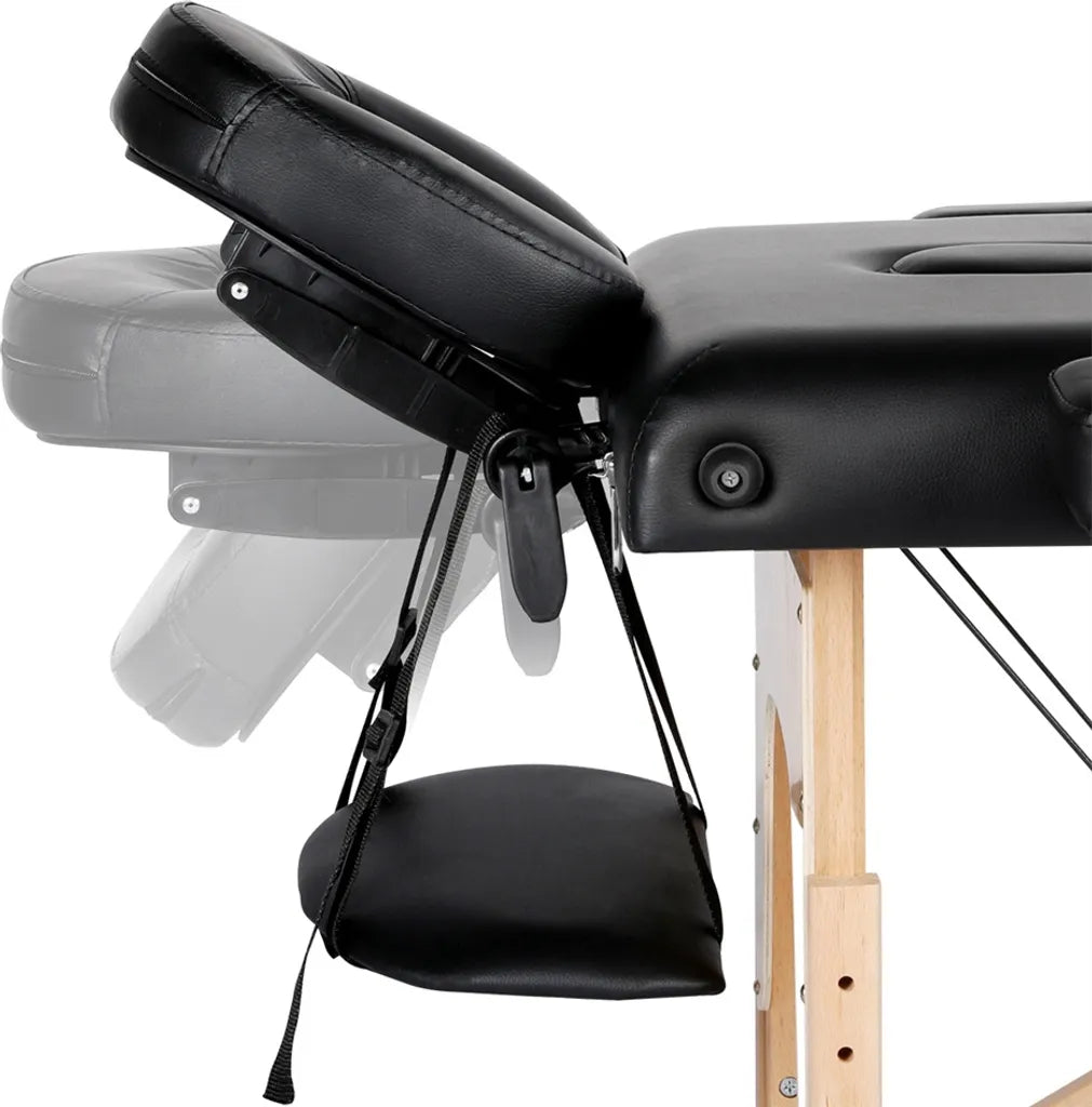 Table de massage Yaheetech à 3 zones 213 x 80 cm - Noir - Table de soins pliable pouvant supporter jusqu'à 250 kg
