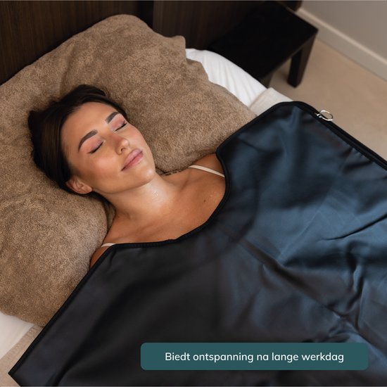 Couverture infrarouge ComfortFlow - 35 à 85º - Couverture de désintoxication incluse - Infrarouge - Thérapie par la lumière rouge - Sauna - Thérapie par la lumière rouge - Lampe - Chaleur - Électrique - Couverture - Pour les muscles, la fibromyalgie et le