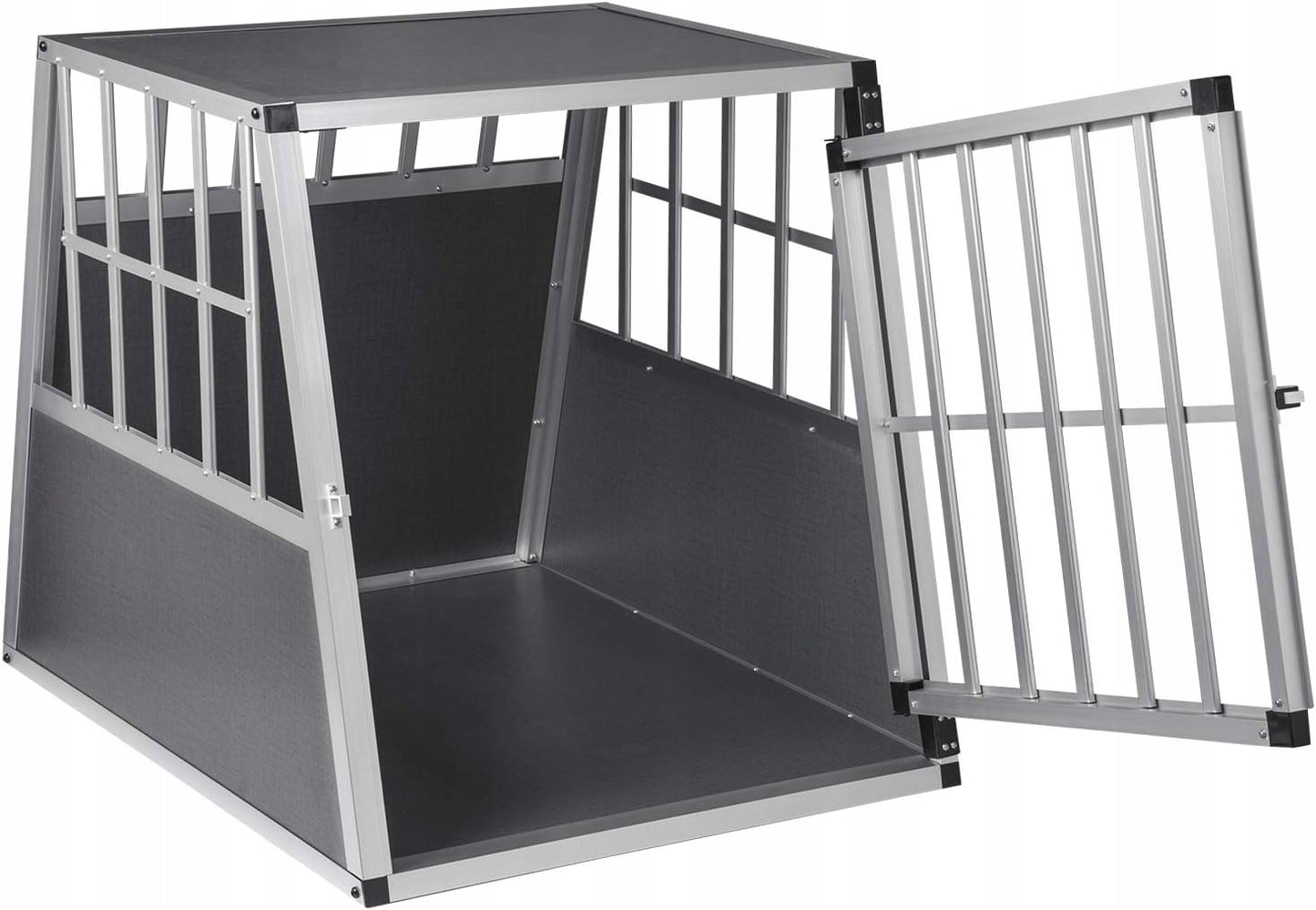 Cage de transport pour chien Eugad en aluminium XL - Argent - 85 x 65 x 71 cm