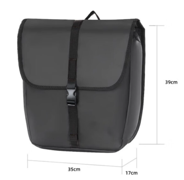 Sacoche de vélo Costic hydrofuge - Noir - 35 x 17 x 39 cm - Système de fermeture rapide