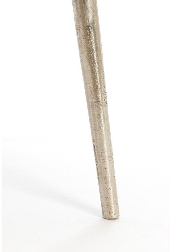 Table d'appoint Linos en bois massif de Light & Living, 67 x 49 cm - Nickel