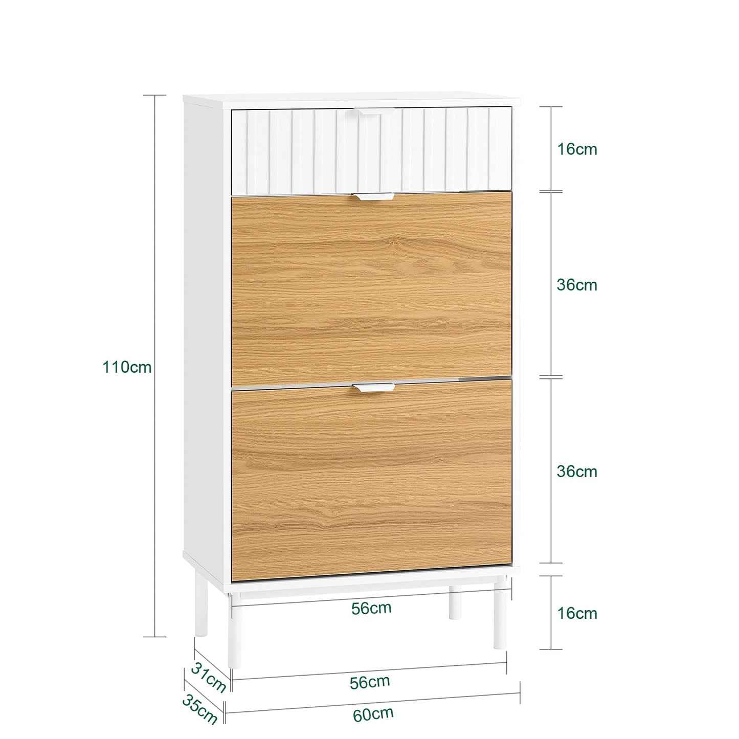 SoBuy FSR174-WN Meuble à chaussures - Meuble d'entrée étroit blanc avec 4 étagères