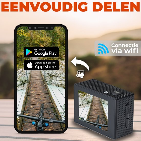 Denver Action Camera Full HD - 12MP - Photo & Video - WiFi - App - 30M Waterproof - Accessoires inclus - ACW5054