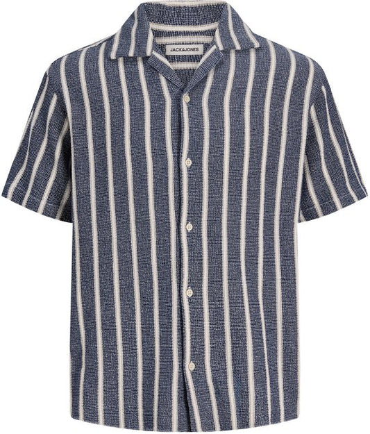 Jack & Jones - Chemises pour homme - Chemise Coba Stripe Resort - Bleu - Taille M