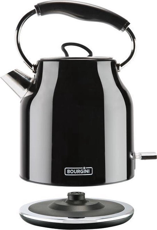 Bourgini Nostalgic Kettle Deluxe - Noir - Design rétro - 1.7L