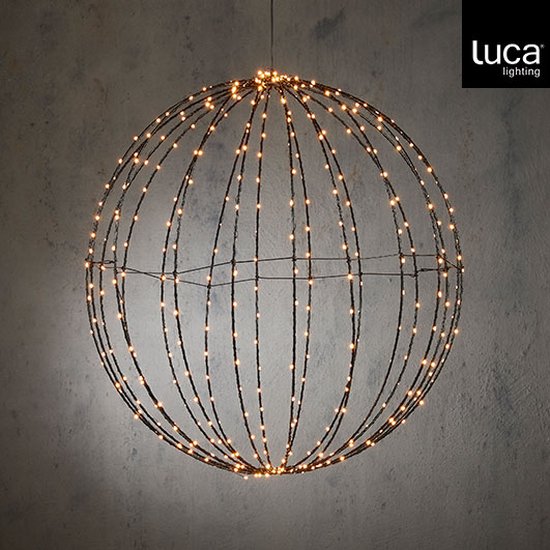 Luca Lighting Christmas Lights Ball with Warm White LED Lights - Ø60 cm - Noir