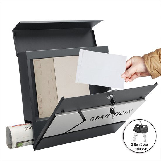 Boîte aux lettres design anthracite/argent