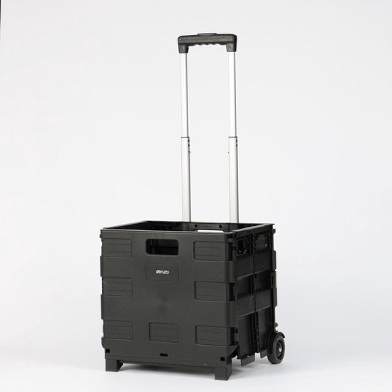 Ceruzo Chariot de courses avec caisse pliante - 30 litres avec 2 roues - pliable - caisse de courses - noir