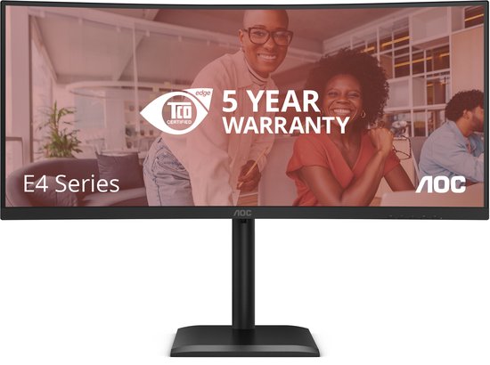 AOC CU34E4C - Écran professionnel incurvé ultra-large - USB-C 90 W - Garantie 5 ans - 34 pouces