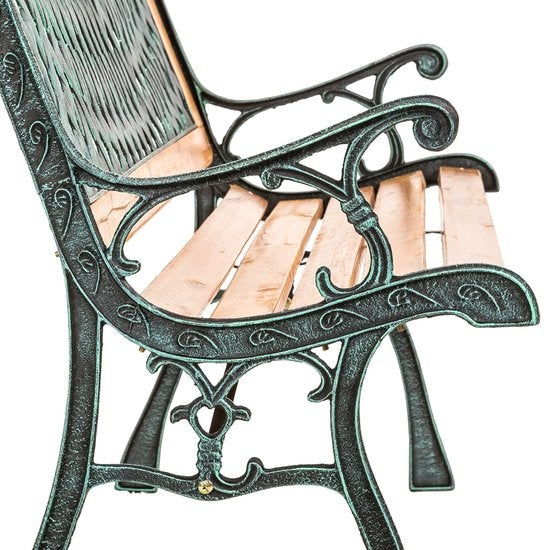 Banc de jardin en fonte - motif diamant - 128 x 51 x 73cm