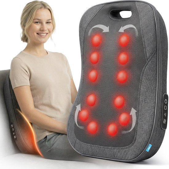 Appareil de massage Lifeproducts pour le dos - Appareil de massage du dos - Coussin de massage Shiatsu - Appareils de massage avec fonction chauffante