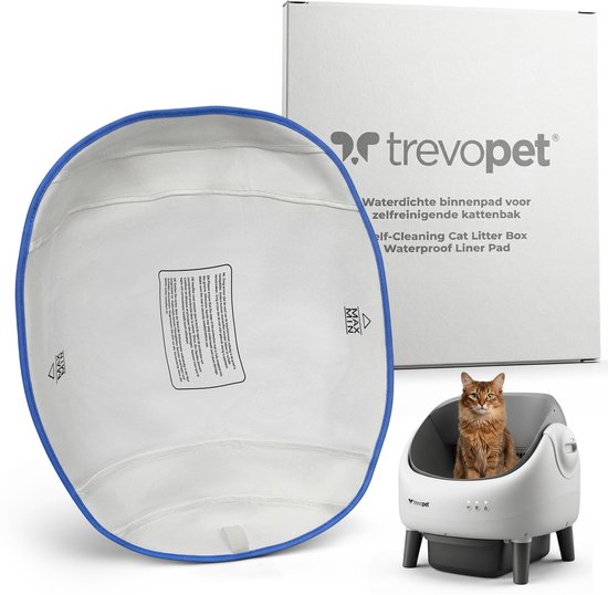 Tapis pour bac à litière TrevoPet® - Imperméable et résistant aux griffures - Tapis d'intérieur pour bac à litière automatique - Tapis de protection - 40 x 37 cm