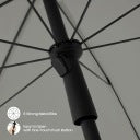ESITURO PARAPLUIE DE JARDIN ROND GRIS TERRASSE BALCON PLAGE PROTECTION UV Ø 135