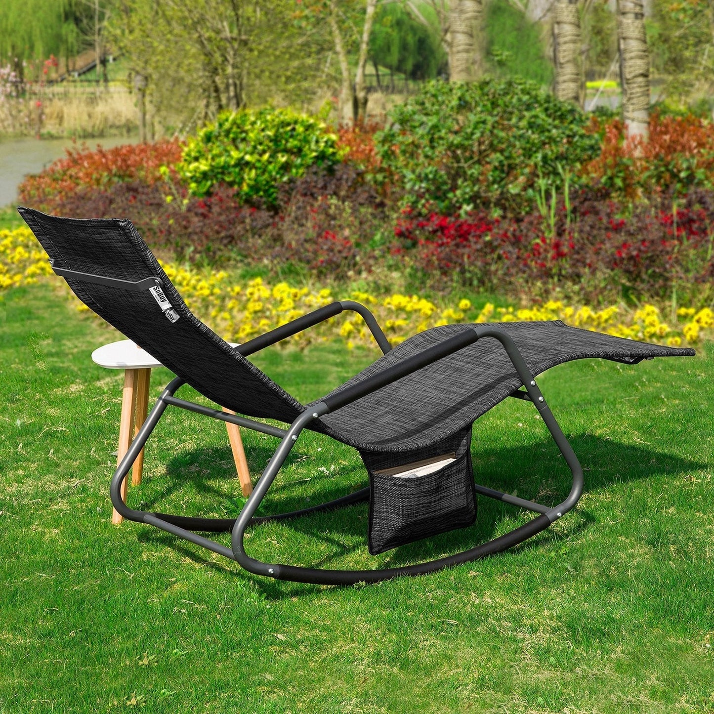 Fauteuil à Bascule SoBuy, OGS47-MS, 143 x 57 x 85 cm, Noir