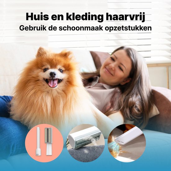 Jake and Jacky Professional Dog Clippers for Thick Coat 15 Piece - Animal Clippers with Suction - Suction & Trim - Cat Clippers - Silent Design - Dog & Cat Trim Kit - incl. Storage Tray