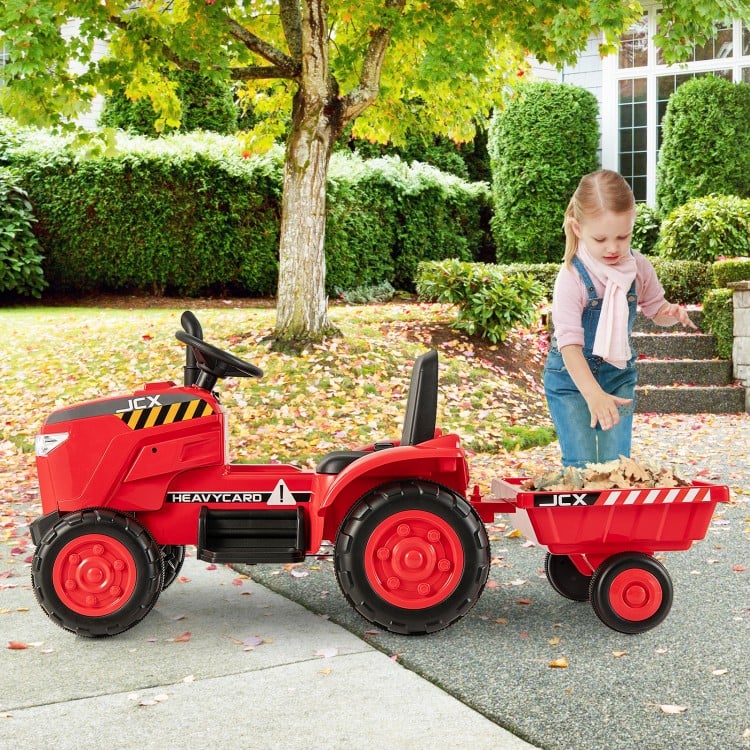 Coast Tractor - PP & Metal - 12V - 3.5 Km/h - 125 cm x 58 cm x 60 cm - Rouge